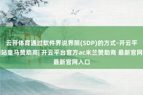 云开体育通过软件界说界限(SDP)的方式-开云平台网站皇马赞助商| 开云平台官方ac米兰赞助商 最新官网入口