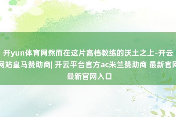 开yun体育网然而在这片高档教练的沃土之上-开云平台网站皇马赞助商| 开云平台官方ac米兰赞助商 最新官网入口