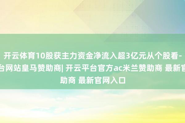 开云体育10股获主力资金净流入超3亿元从个股看-开云平台网站皇马赞助商| 开云平台官方ac米兰赞助商 最新官网入口