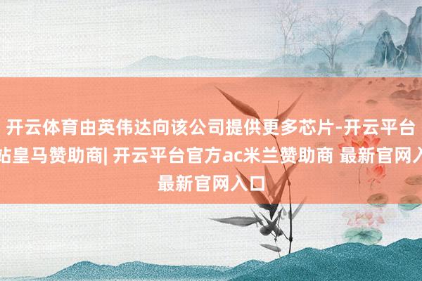 开云体育由英伟达向该公司提供更多芯片-开云平台网站皇马赞助商| 开云平台官方ac米兰赞助商 最新官网入口